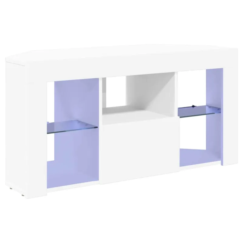 Kampinė LED televizoriaus spinta Balta 100 x 40 x 50 cm