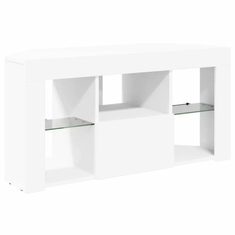 Kampinė LED televizoriaus spinta Balta 100 x 40 x 50 cm