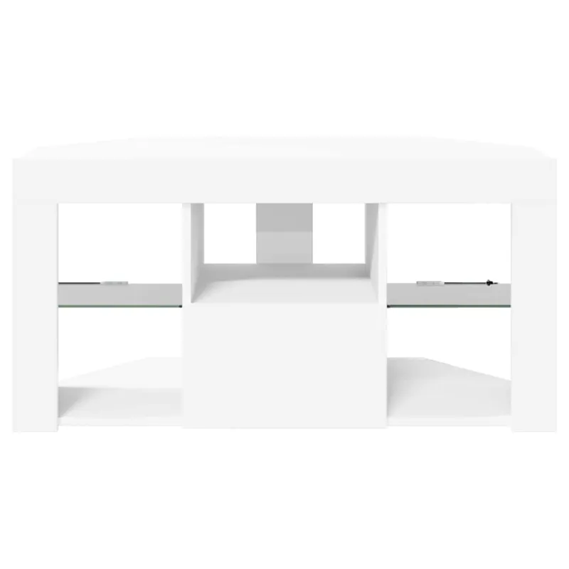 Kampinė LED televizoriaus spinta Balta 100 x 40 x 50 cm