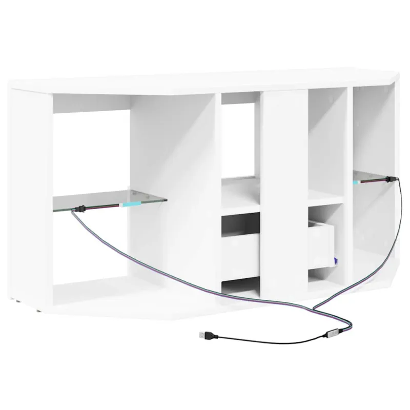 Kampinė LED televizoriaus spinta Balta 100 x 40 x 50 cm