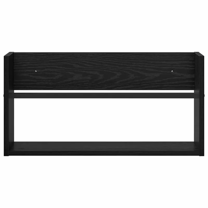 Žurnalų stovas su lentyna 2 pcs Juodas ąžuolas 60 x 12 x 30 cm