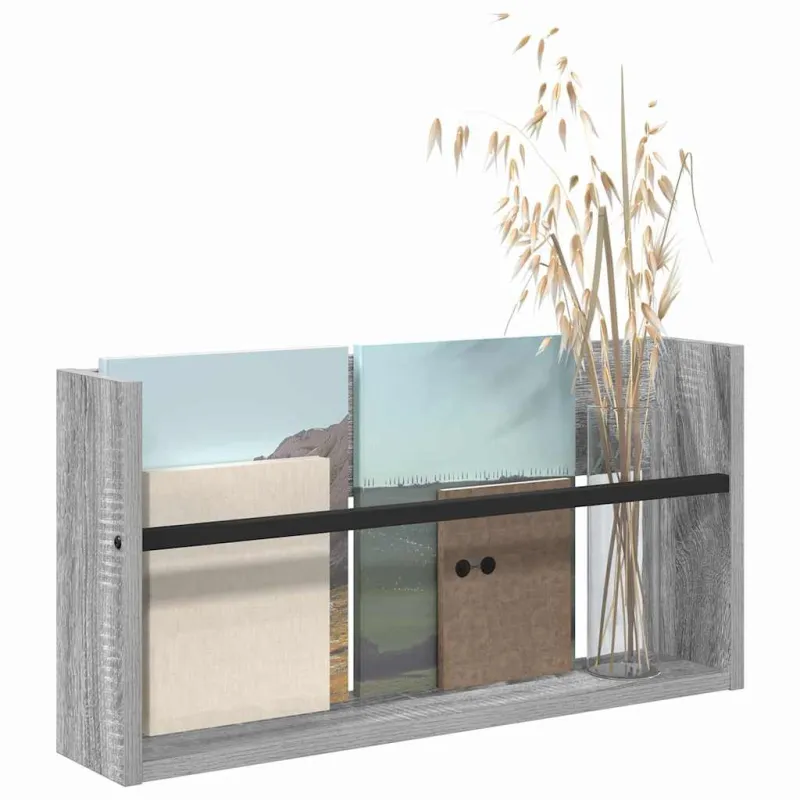 Žurnalų stovas Pilkas Sonoma 60 x 12 x 30 cm Apdirbta mediena