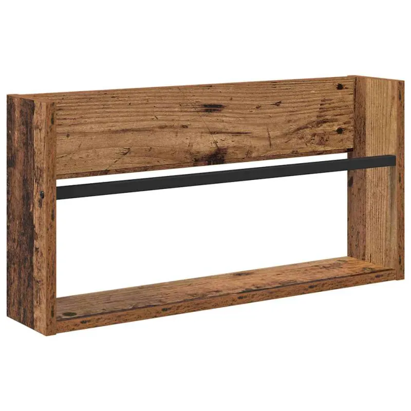Žurnalų stovas su lentyna 2 pcs Senas medis 60 x 12 x 30 cm