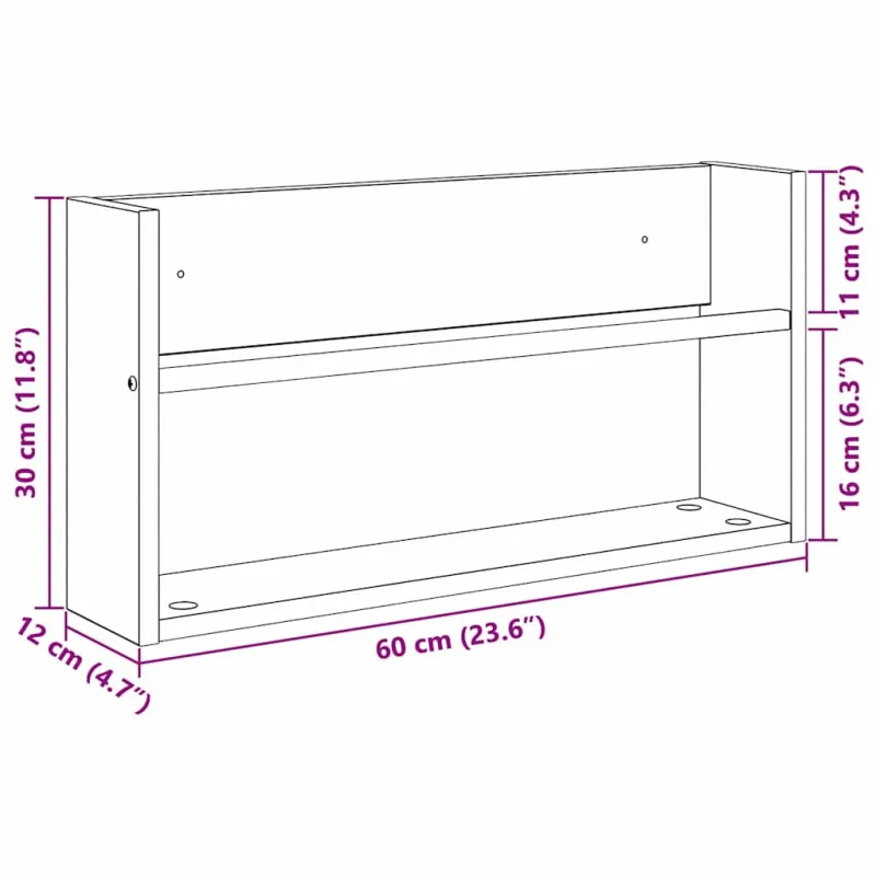 Žurnalų stovas 2 pcs Amatininkų ąžuolas 60 x 12 x 30 cm