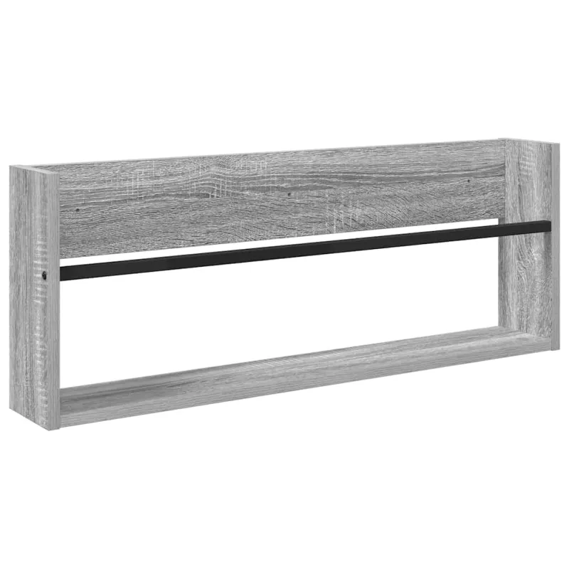 Žurnalų stovas su lentyna 2 pcs Pilkas Sonoma 80 x 12 x 30 cm