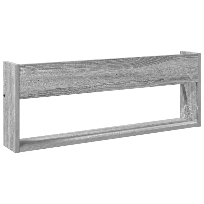 Žurnalų stovas su lentyna 2 pcs Pilkas Sonoma 80 x 12 x 30 cm