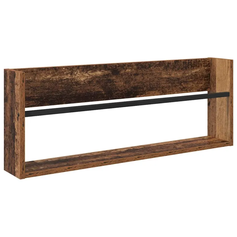 Žurnalų stovas su lentyna 2 pcs Senas medis 80 x 12 x 30 cm