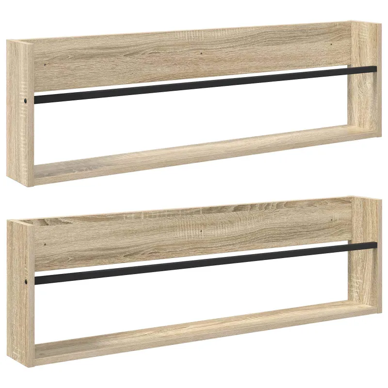 Žurnalų stovas su lentyna 2 pcs Sonoma ąžuolas 100 x 12 x 30 cm