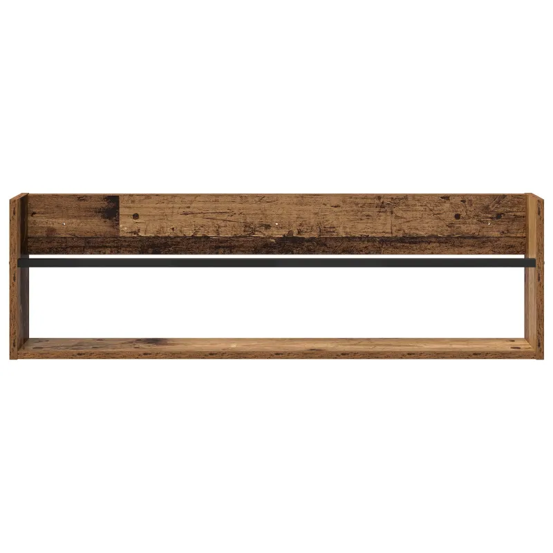 Žurnalų stovas su lentyna 2 pcs Senas medis 100 x 12 x 30 cm