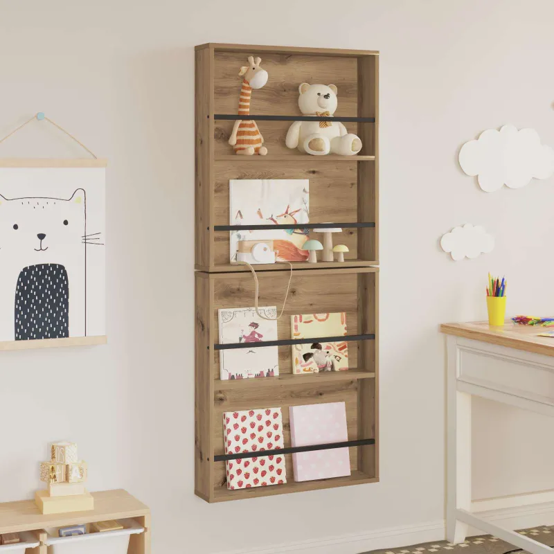 Žurnalų stovas 2 pcs Amatininkų ąžuolas 60 x 12 x 70 cm