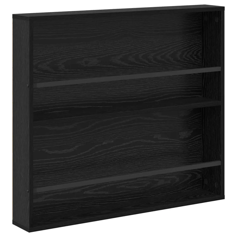 Žurnalų stovas su lentyna 2 pcs Juodas ąžuolas 80 x 12 x 70 cm