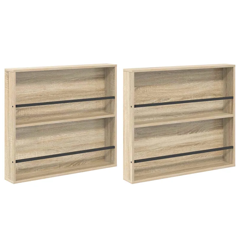 Žurnalų stovas su lentyna 2 pcs Sonoma ąžuolas 80 x 12 x 70 cm