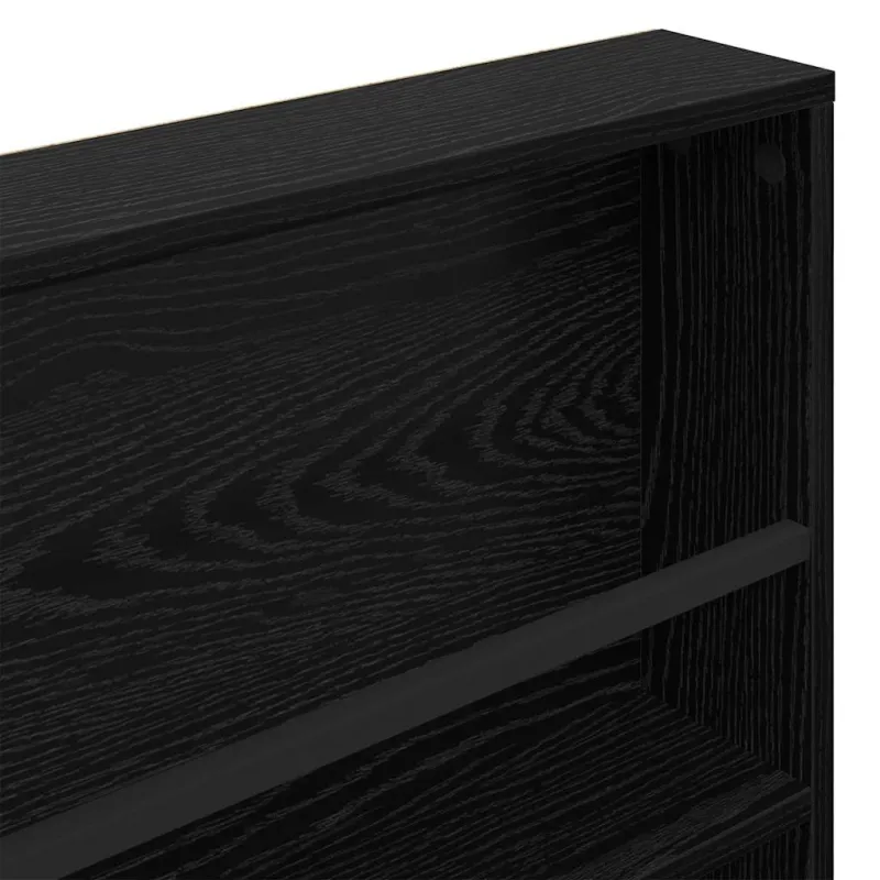 Žurnalų stovas su lentyna 2 pcs Juodas ąžuolas 100 x 12 x 70 cm