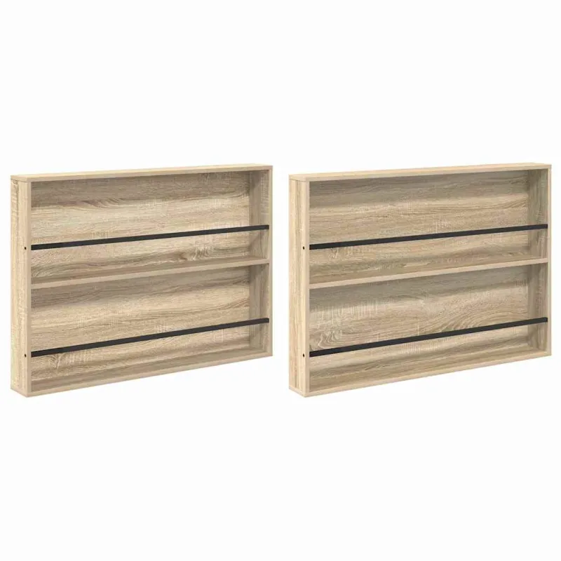 Žurnalų stovas su lentyna 2 pcs Sonoma ąžuolas 100 x 12 x 70 cm