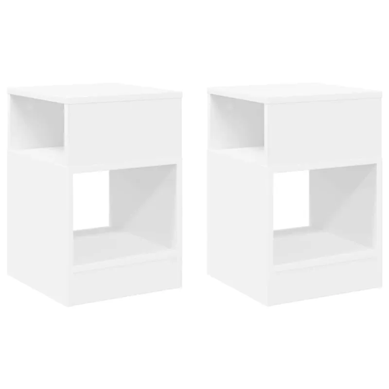 Žurnalinis staliukas 2 pcs Balta 30,5 x 30 x 45 cm