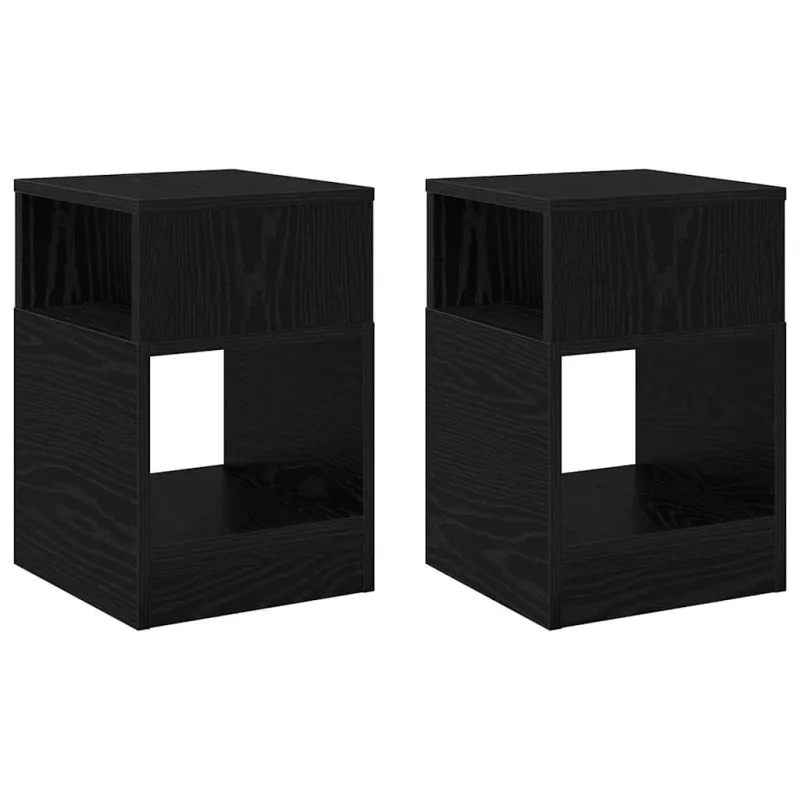 Žurnalinis staliukas 2 pcs Juodas ąžuolas 30,5 x 30 x 45 cm