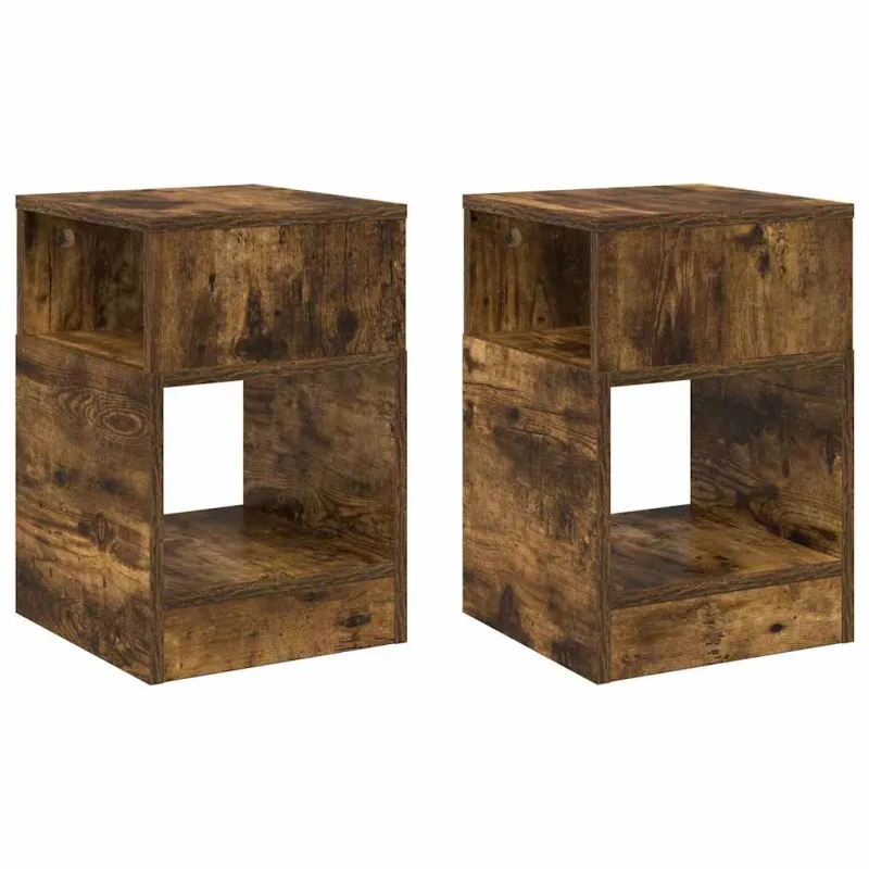 Žurnalinis staliukas 2 pcs Rūkyta ąžuolas 30,5 x 30 x 45 cm