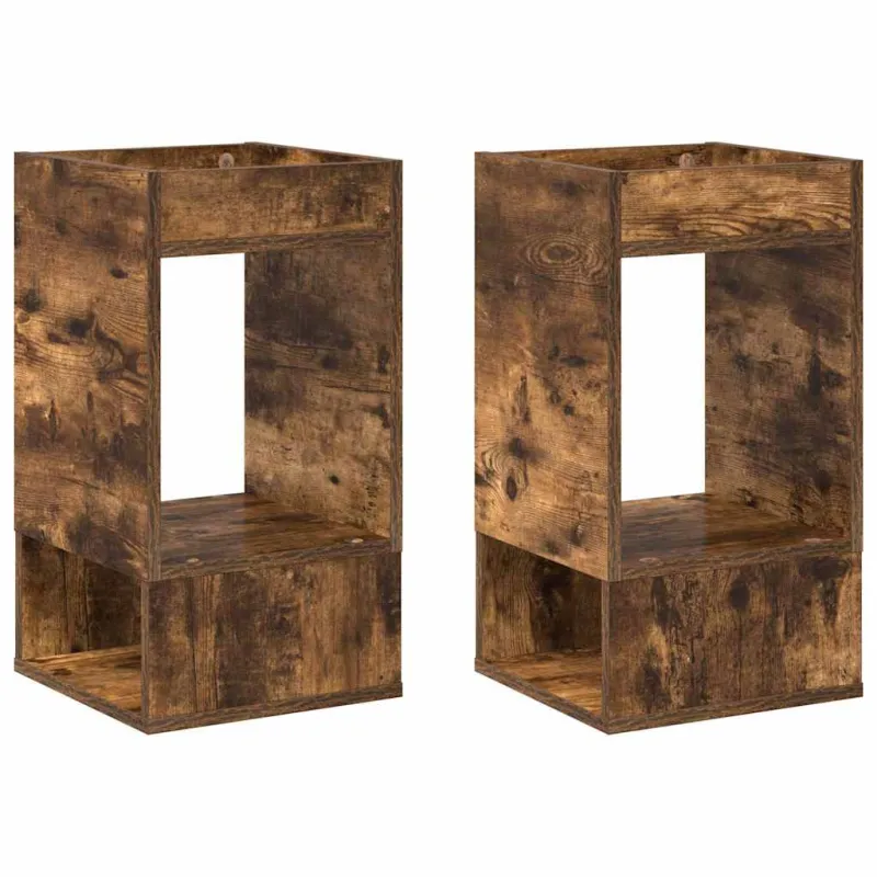 Žurnalinis staliukas 2 pcs Rūkyta ąžuolas 30 x 30 x 56 cm