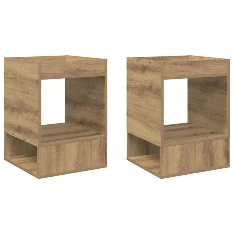 Žurnalinis staliukas 2 pcs Amatininkų ąžuolas 40 x 40 x 56 cm