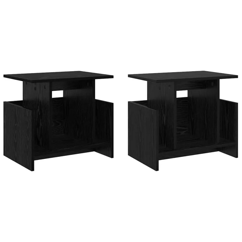 Televizoriaus stovas 2 pcs Juodas ąžuolas 50 x 35 x 45 cm