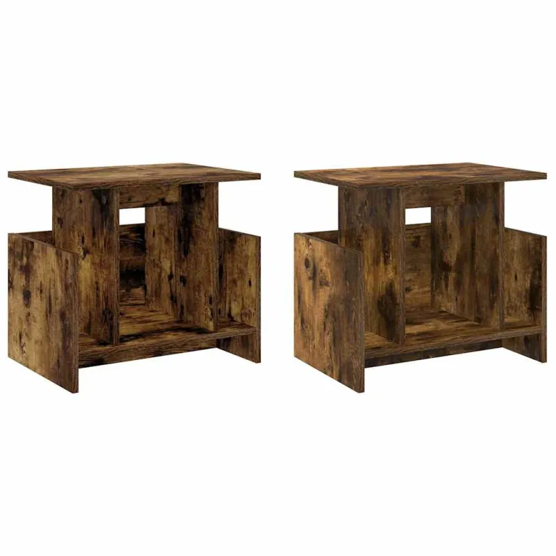 Televizoriaus stovas 2 pcs Rūkyta ąžuolas 50 x 35 x 45 cm