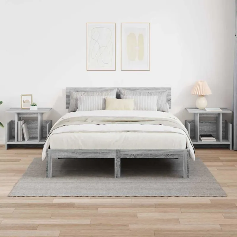 Televizoriaus stovas 2 pcs Pilkas Sonoma 50 x 35 x 45 cm