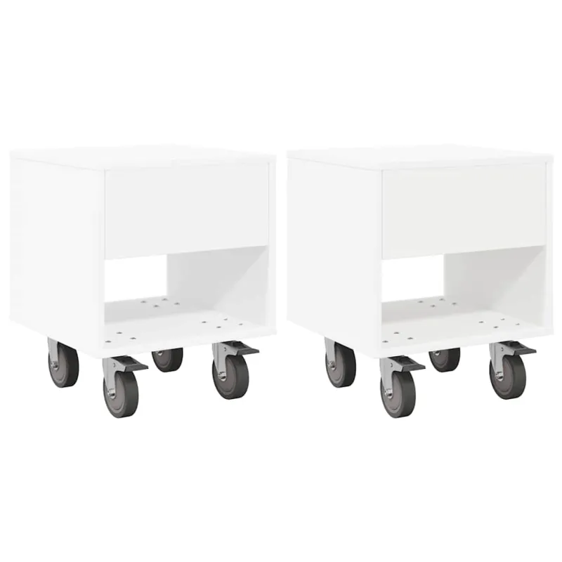 Naktinis staliukas 2 pcs Balta 40,5 x 40 x 48 cm