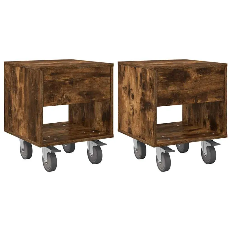 Naktinis staliukas 2 pcs Rūkyta ąžuolas 40,5 x 40 x 48 cm