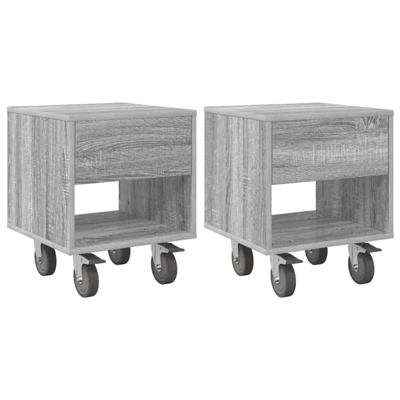 Naktinis staliukas 2 pcs Pilkas Sonoma 40,5 x 40 x 48 cm
