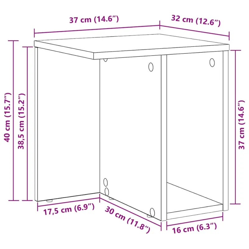 Žurnalinis staliukas 2 pcs Senas medis 37 x 32 x 40 cm