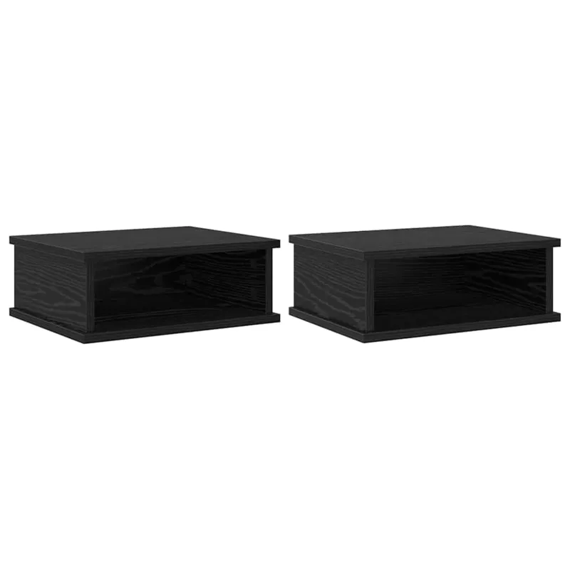 Naktinis staliukas 2 pcs Juodas ąžuolas 40 x 31 x 15 cm