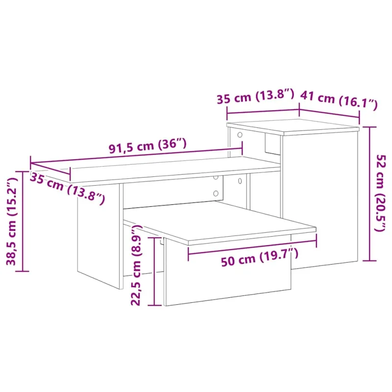 Konsolinis stalas Balta 91,5 x 35 x 38,5 cm Apdirbta mediena