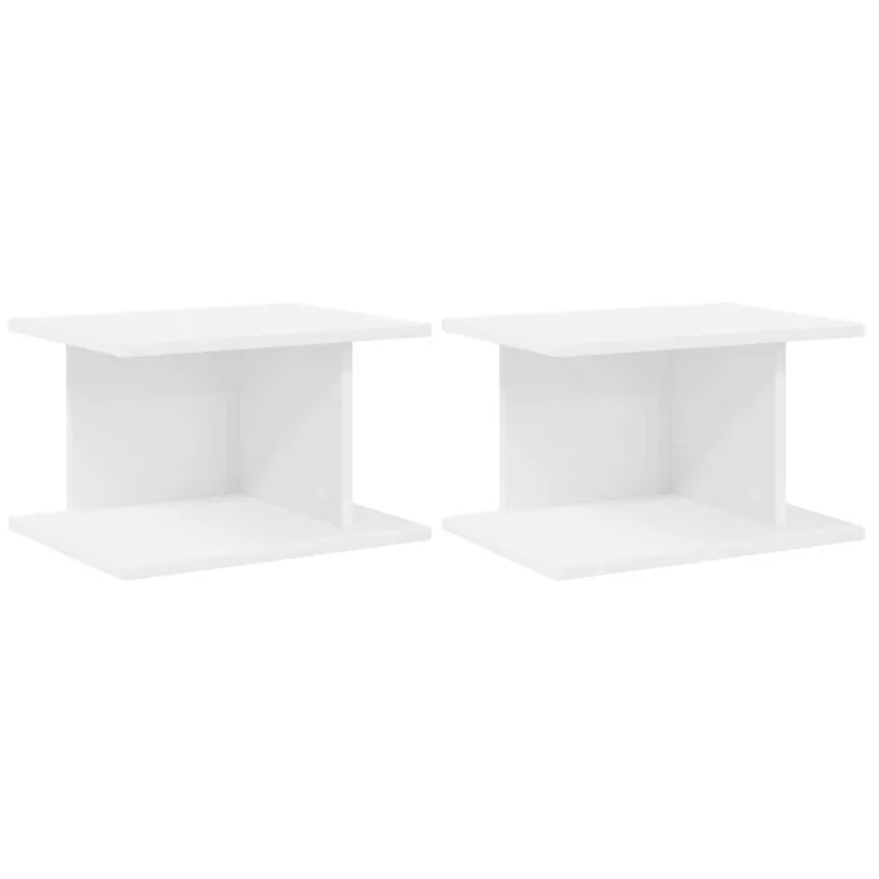 Naktinis staliukas 2 pcs Balta 40 x 30 x 25 cm Apdirbta mediena