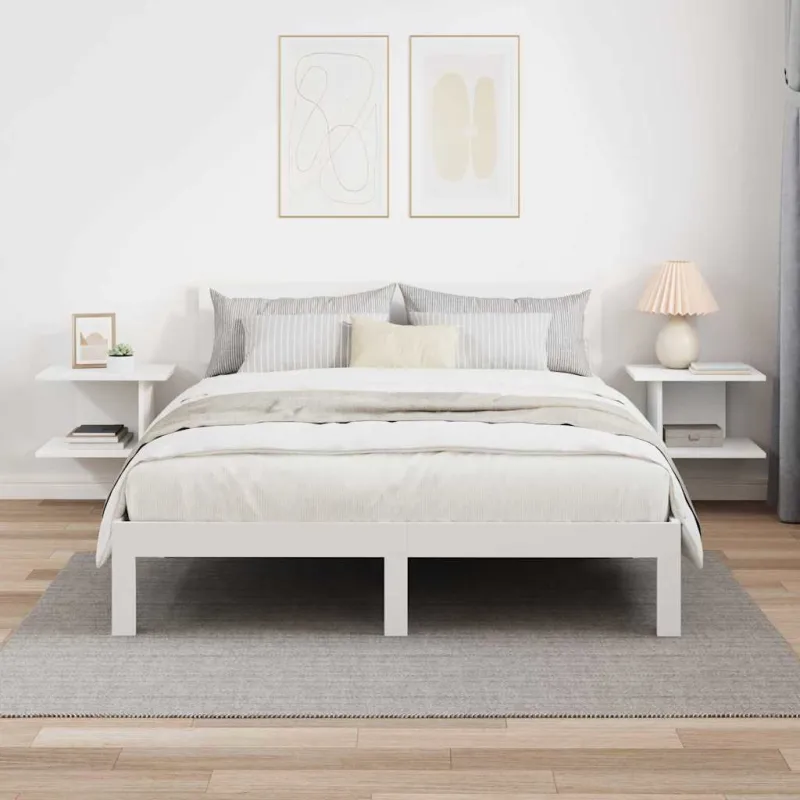 Naktinis staliukas 2 pcs Balta 40 x 30 x 25 cm Apdirbta mediena