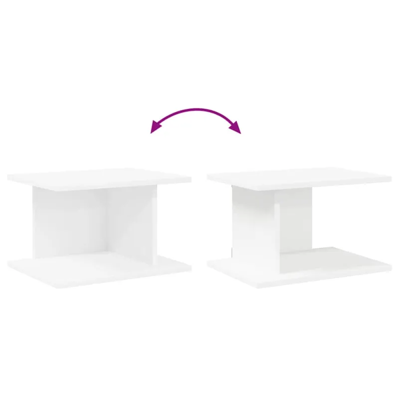Naktinis staliukas 2 pcs Balta 40 x 30 x 25 cm Apdirbta mediena