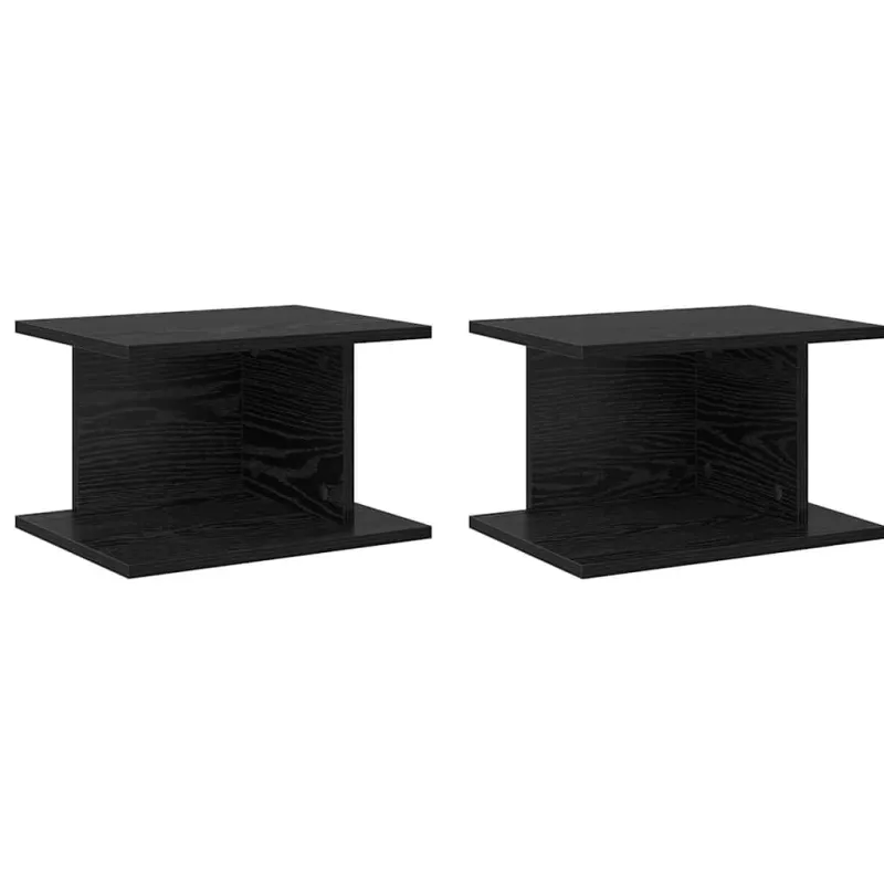 Naktinis staliukas 2 pcs Juodas ąžuolas 40 x 30 x 25 cm