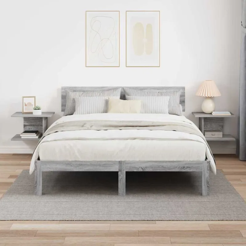 Naktinis staliukas 2 pcs Pilkas Sonoma 40 x 30 x 25 cm