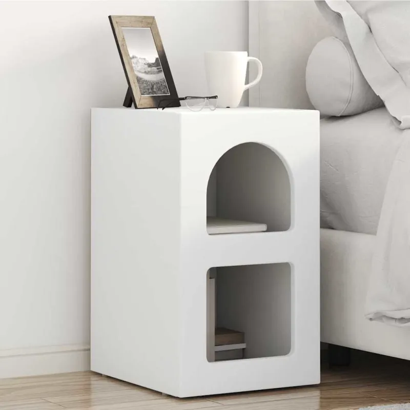 Naktinis staliukas 2 pcs Balta 29,5 x 33,5 x 50 cm