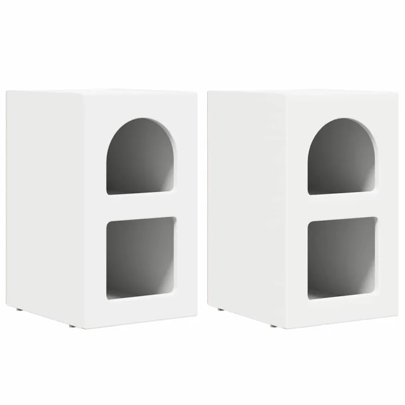 Naktinis staliukas 2 pcs Balta 29,5 x 33,5 x 50 cm