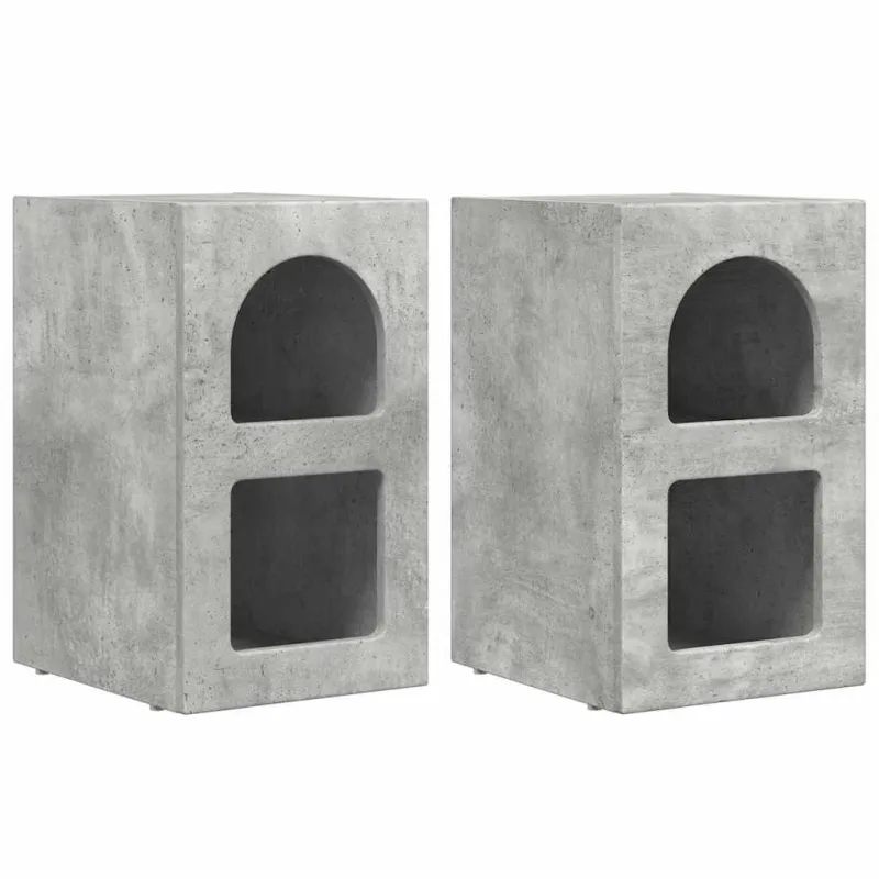 Naktinis staliukas 2 pcs Betono pilka 29,5 x 33,5 x 50 cm