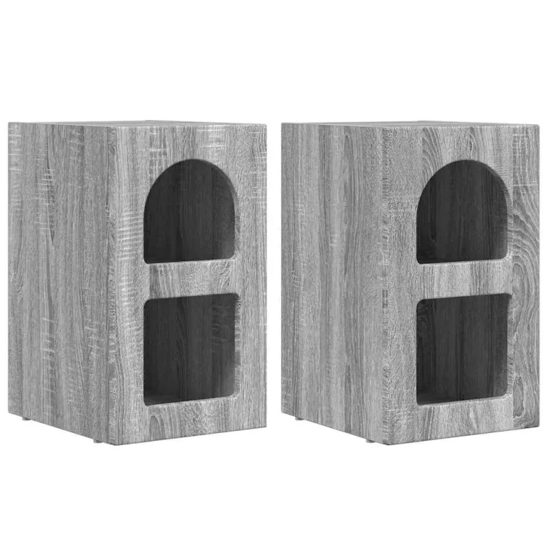 Naktinis staliukas 2 pcs Pilkas Sonoma 29,5 x 33,5 x 50 cm