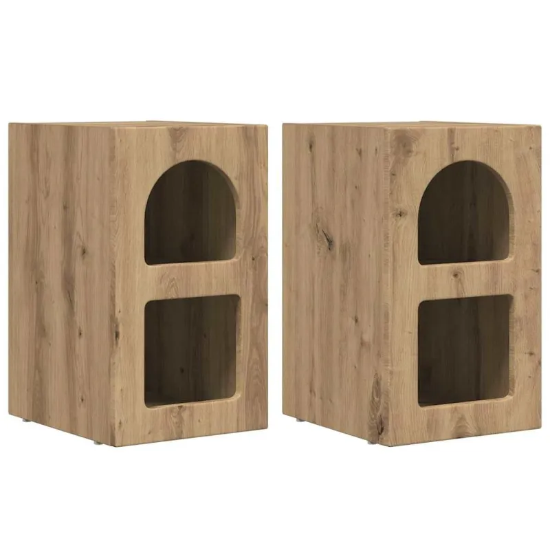 Naktinis staliukas 2 pcs Amatininkų ąžuolas 29,5 x 33,5 x 50 cm