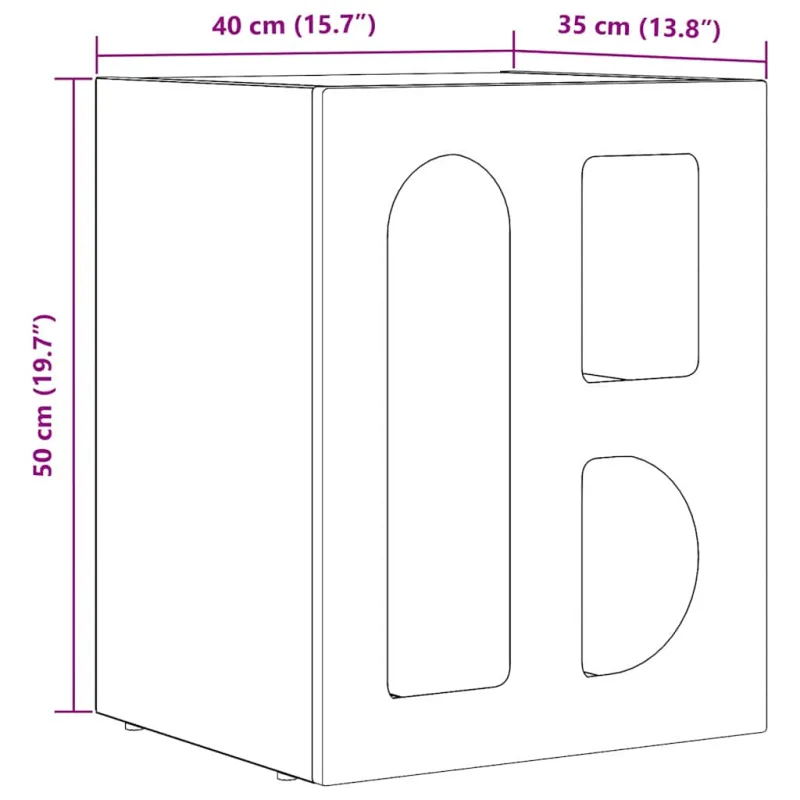 Naktinis staliukas 2 pcs Juoda 40 x 35 x 50 cm Apdirbta mediena