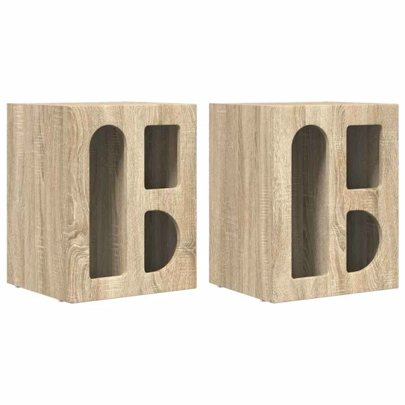 Naktinis staliukas 2 pcs Sonoma ąžuolas 40 x 35 x 50 cm