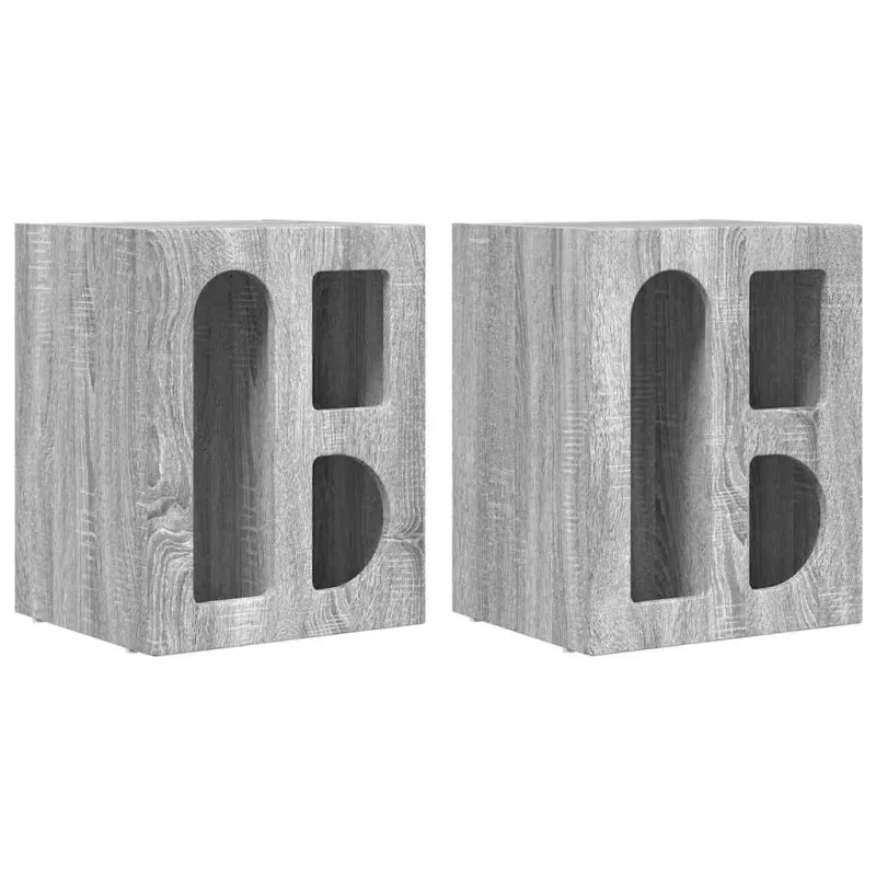 Naktinis staliukas 2 pcs Pilkas Sonoma 40 x 35 x 50 cm