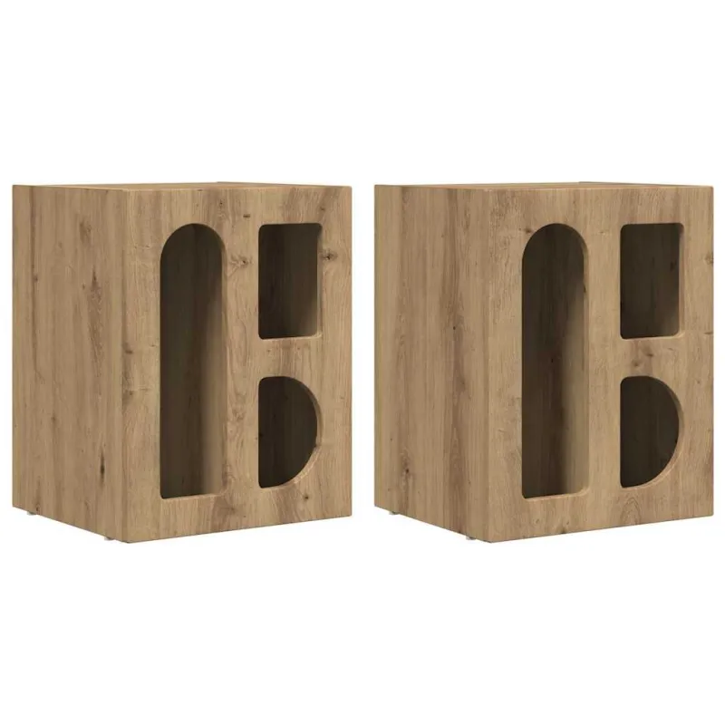 Naktinis staliukas 2 pcs Amatininkų ąžuolas 40 x 35 x 50 cm