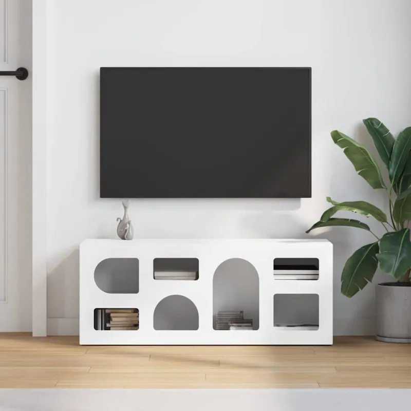 Televizoriaus spintelė Balta 100 x 35 x 40 cm Apdirbta mediena
