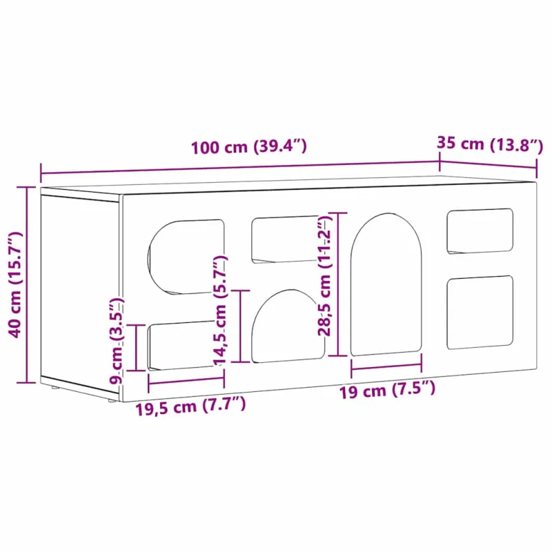 Televizoriaus spintelė Balta 100 x 35 x 40 cm Apdirbta mediena