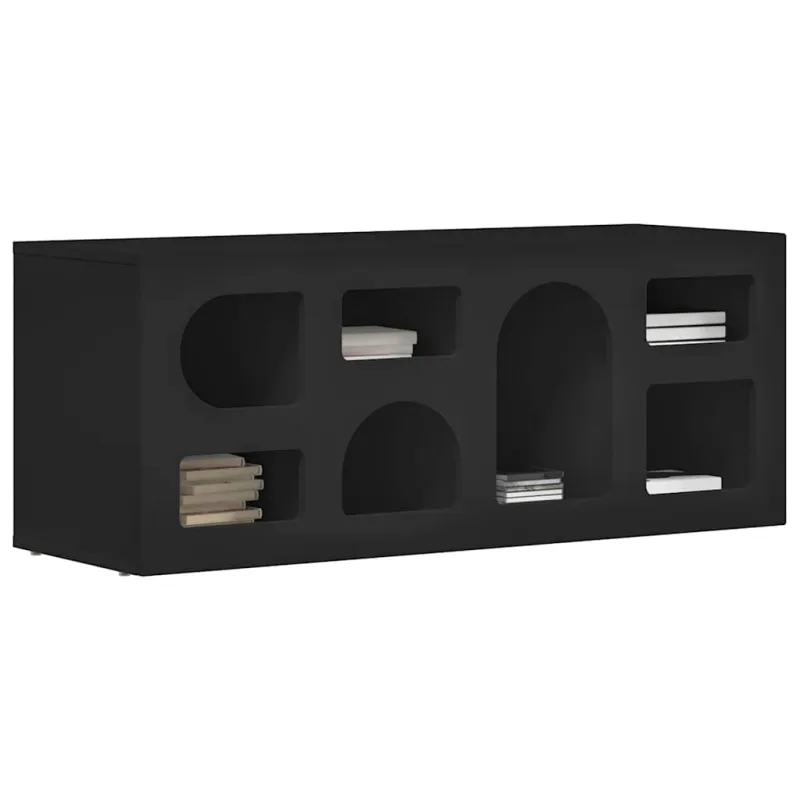 Televizoriaus spintelė Juoda 100 x 35 x 40 cm Apdirbta mediena