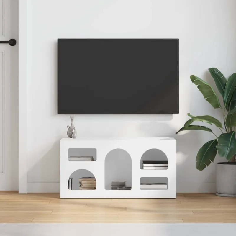 Televizoriaus spintelė Balta 80 x 35 x 40 cm Apdirbta mediena